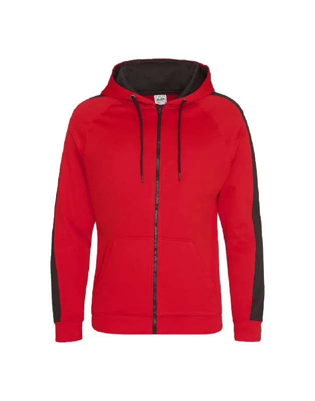 Sports Polyester Zoodie | FIRE RED/JET BLACK