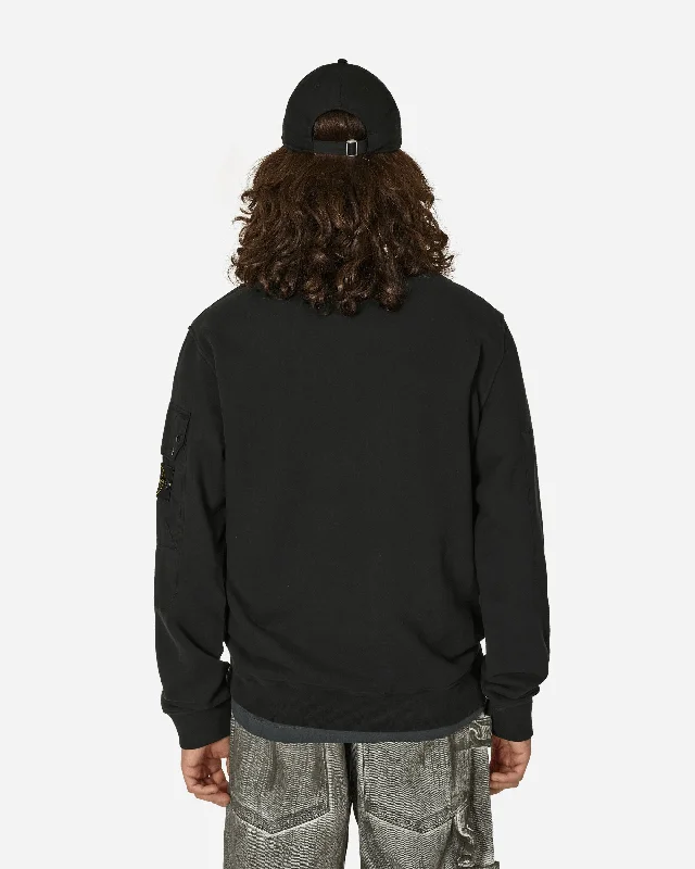 Arm Pocket Crewneck Sweatshirt Black