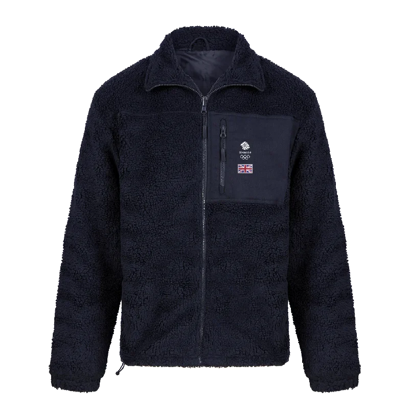 Team GB Marseille Embroidered Navy Sherpa Fleece