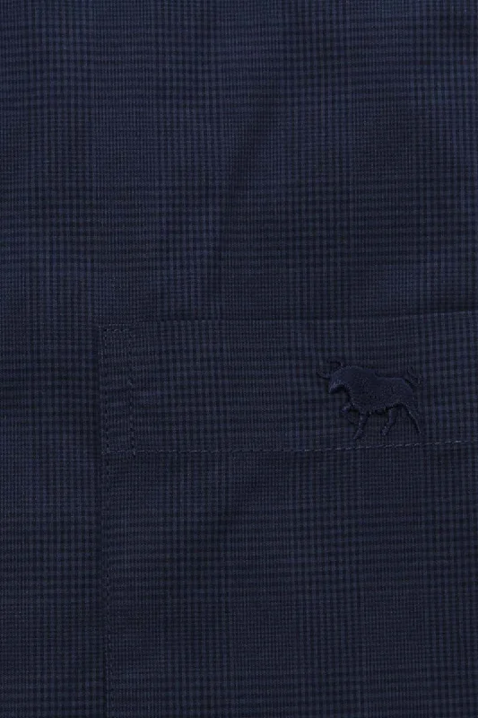 Territory Mens Check Dress Shirt - Navy/Steele