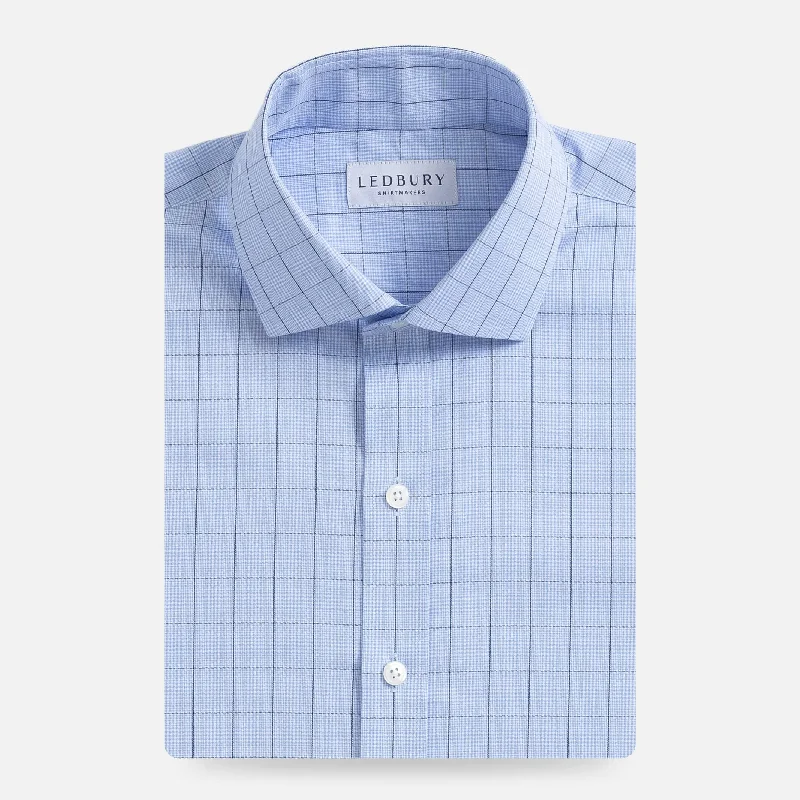 The Blue Lanvale Windowpane Custom Shirt