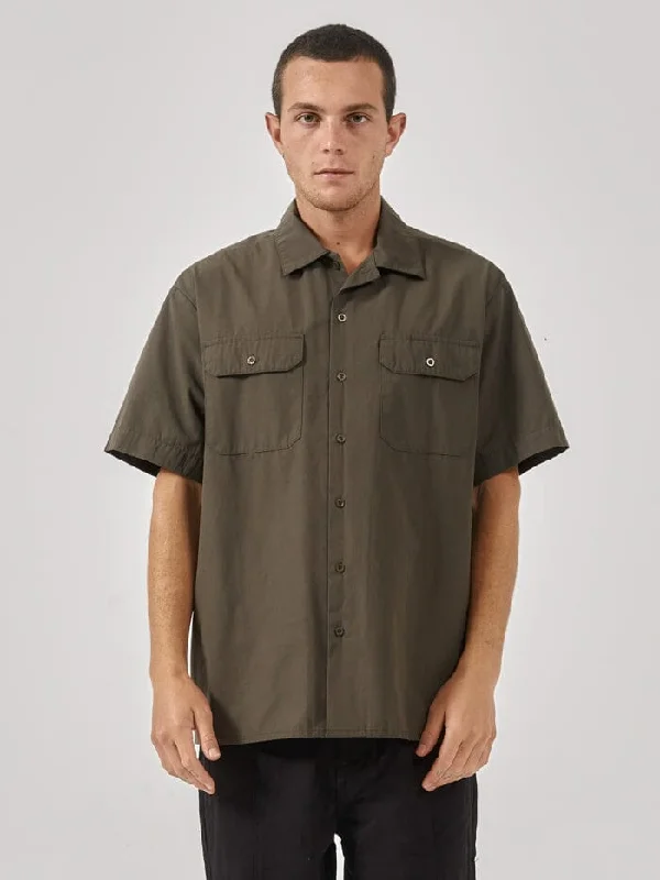 Thrills Union Short Sleeve Work Shirt - Tarmac