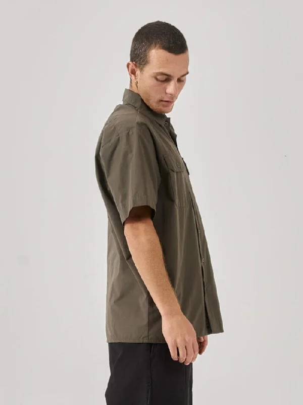 Thrills Union Short Sleeve Work Shirt - Tarmac