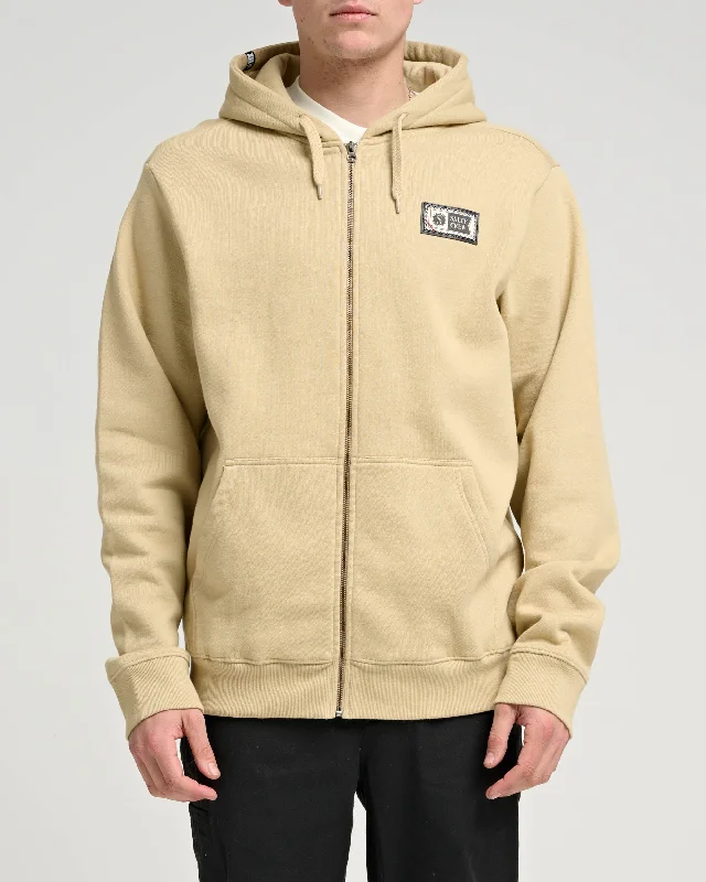 Topstitch Zip Fleece - Sandstone