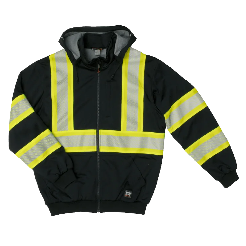 Tough Duck Men's Thermal Lined C1 Hi-Vis F-Zip Safety Hoodie