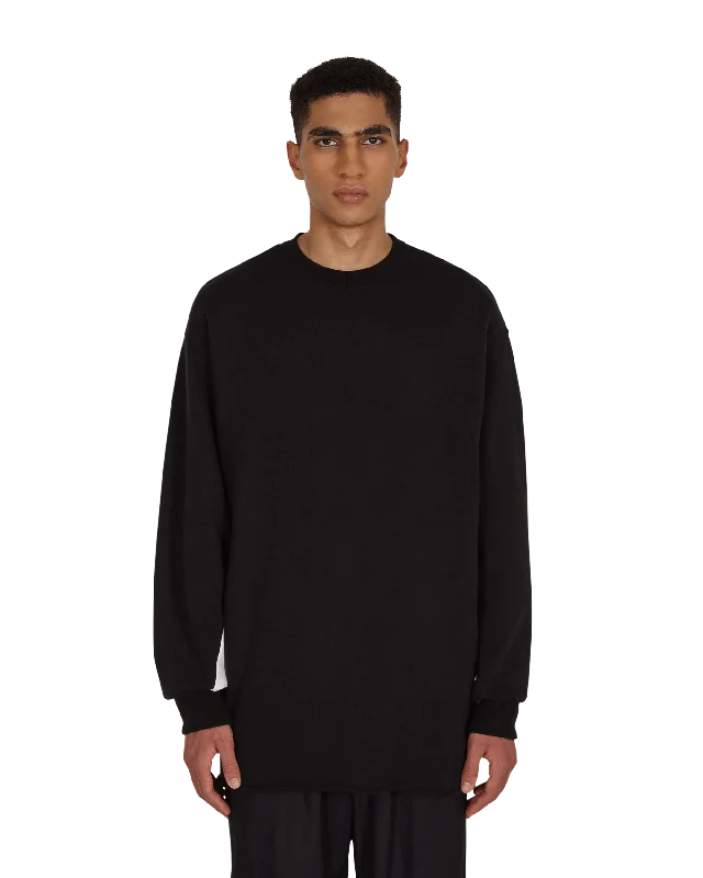 Padded Crewneck Sweatshirt Black