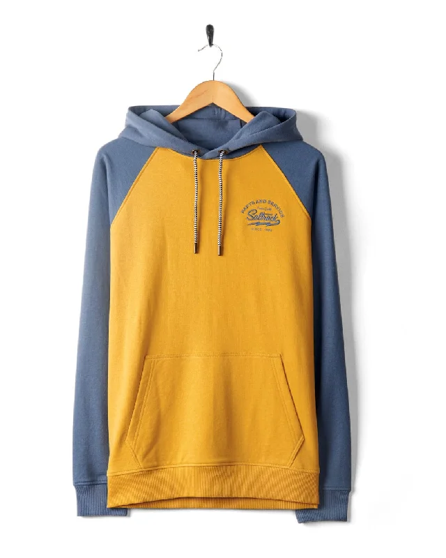 Vegas Script - Mens Pop Raglan Hoodie - Yellow