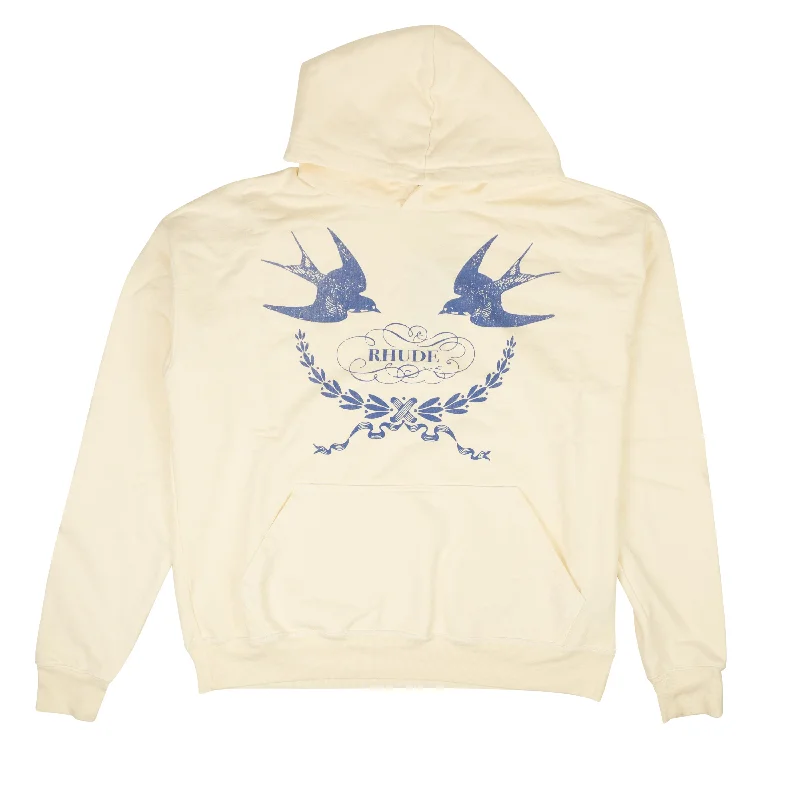 Vintage White Cotton Sparrow Hoodie