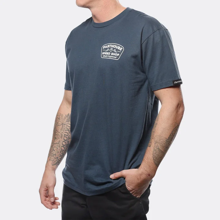 Wedged SS Tee - Indigo