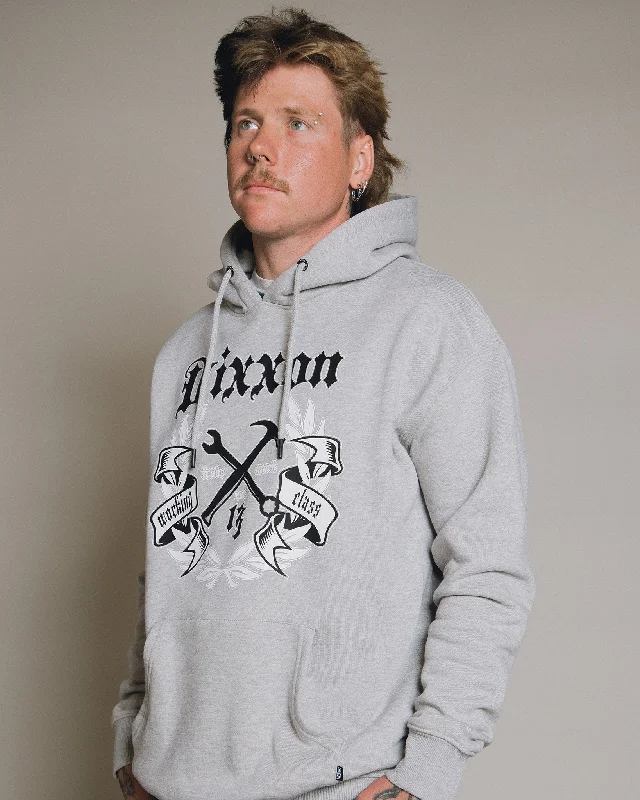 White Award Crest Pullover Hoodie - Heathered Gray