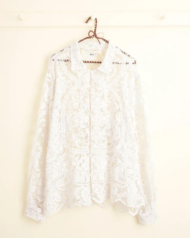 White Coral Long Sleeve Shirt - L