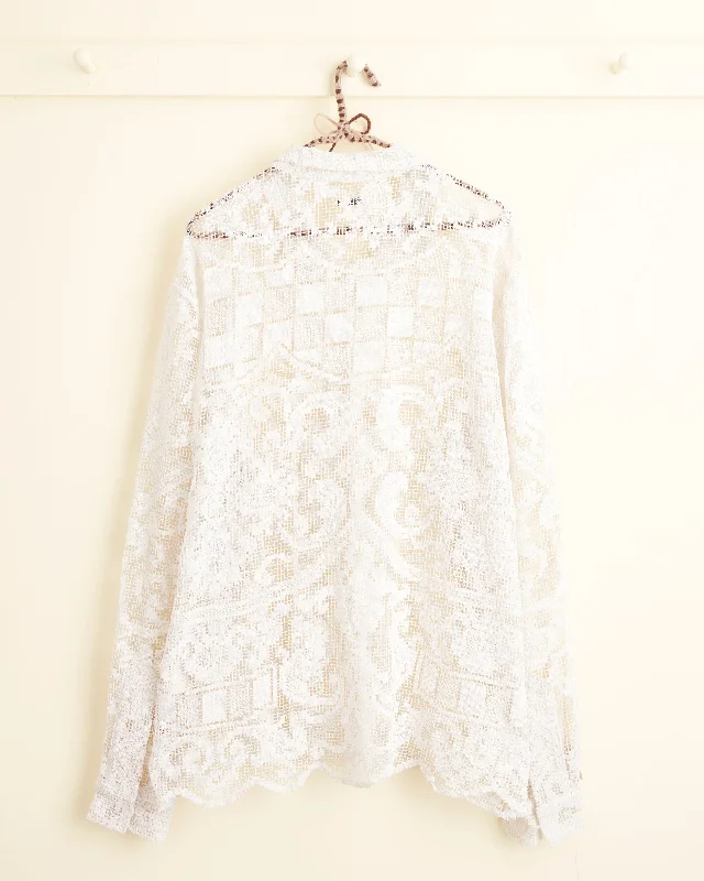 White Coral Long Sleeve Shirt - L