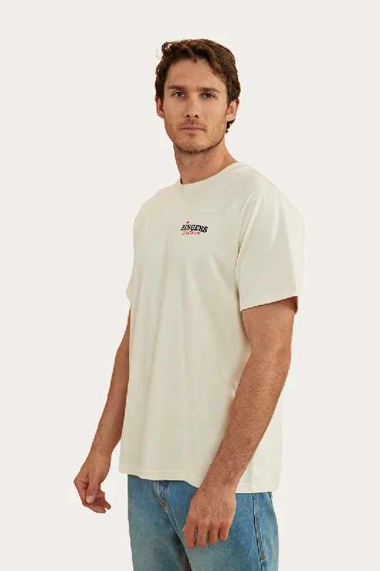 Wild Card Mens Loose Fit T-Shirt - Off White