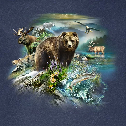 Adult Wildlife Collage T-Shirt (Canadian wildlife collage)