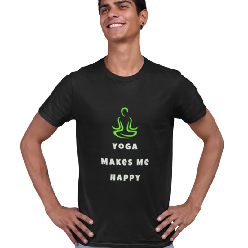 Yoga Makes Me Happy T Shirt for Men D68