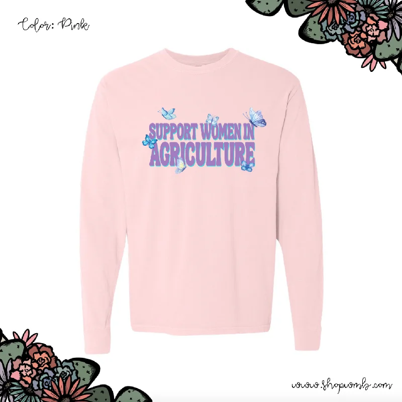 Butterfly Support Women In Agriculture LONG SLEEVE T-Shirt (S-3XL) - Multiple Colors!