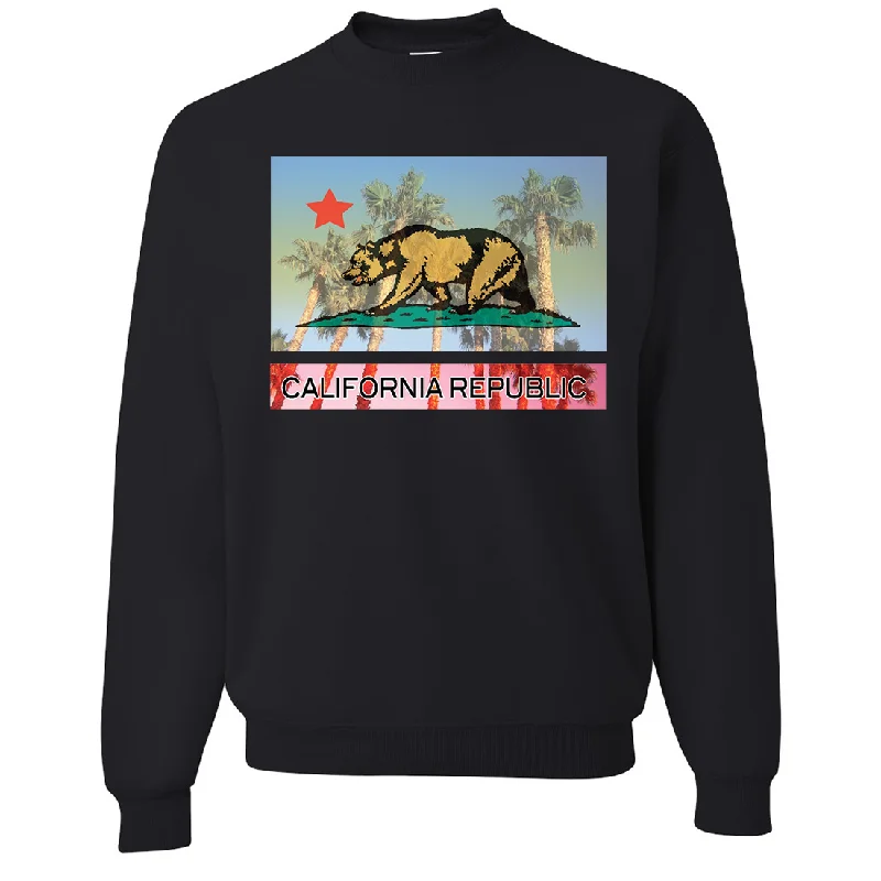 California Republic Palm Tree Bear Crewneck Sweatshirt