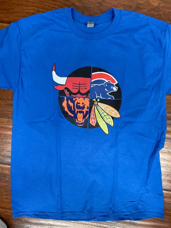 Chicago 4 Team (Bulls, Cubs, Bears, Hawks) T-Shirt