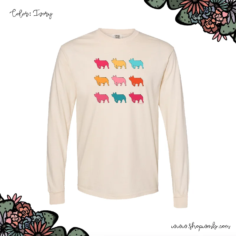 Colorful Pig LONG SLEEVE T-Shirt (S-3XL) - Multiple Colors!