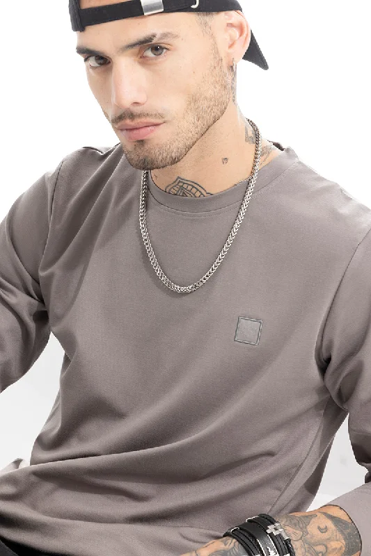 Embroided Logo Grey Sweatshirt