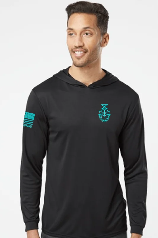 Combat Dive School Moisture Wicking Hooded - Long-Sleeve T-Shirt