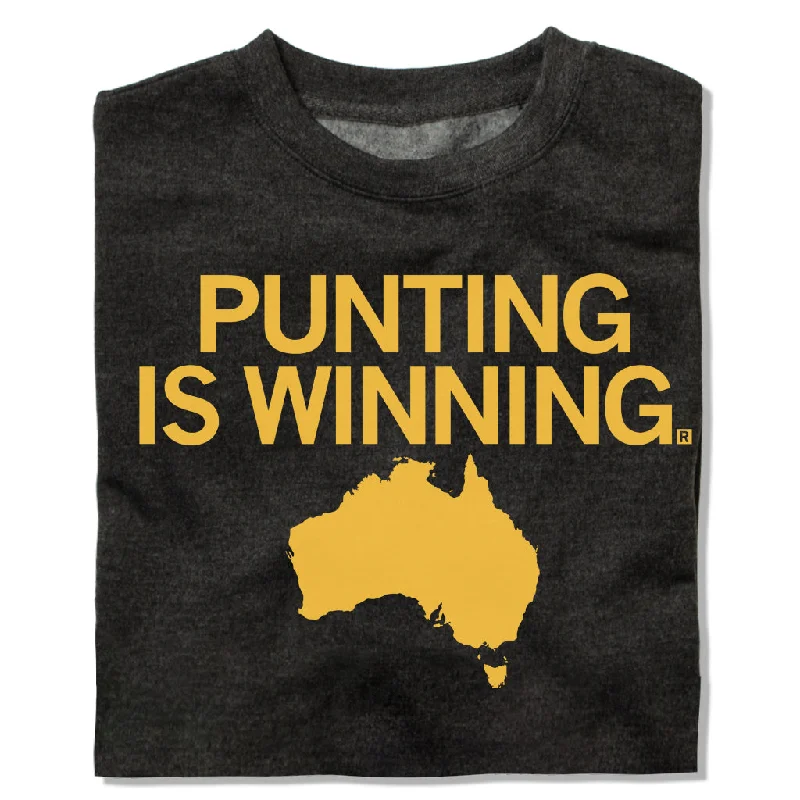 Punting Is Winning Charcoal Crew Sweatshirt