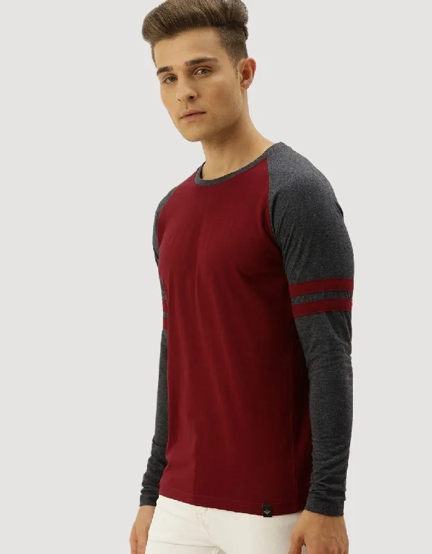 Long Sleeves Red round neck Full Sleeve Tshirt